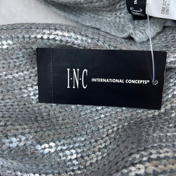 I.N.C  One Size Silver Sequin Metallic Scarf New - Picture 2 of 6